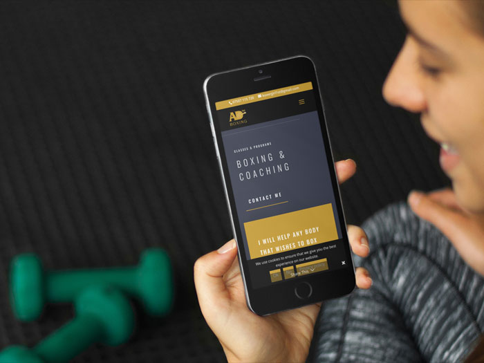 AD 1st Personal Training website on a mobile