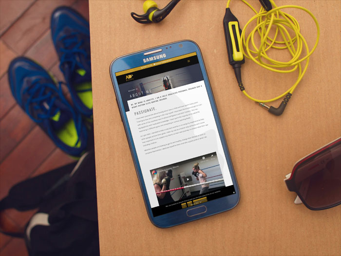 AD 1st Personal Training website on a tablet device