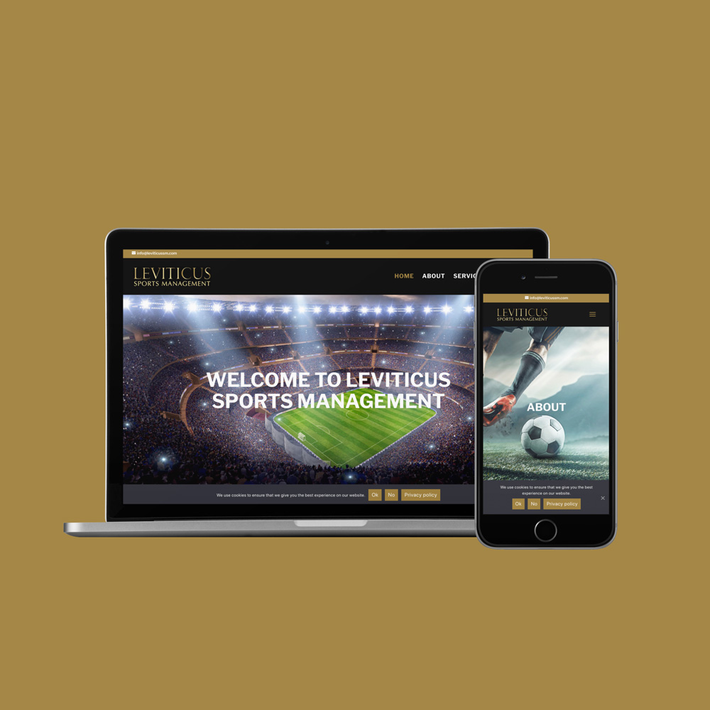 Leviticus Sports Management on laptop and mobile devicce