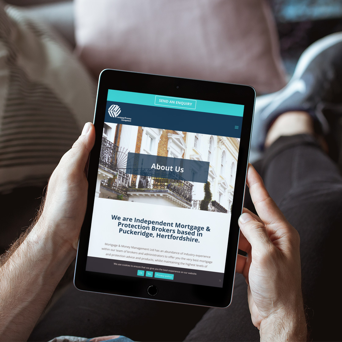 mortgage & money management website on tablet device mortgage & money management website on tablet device