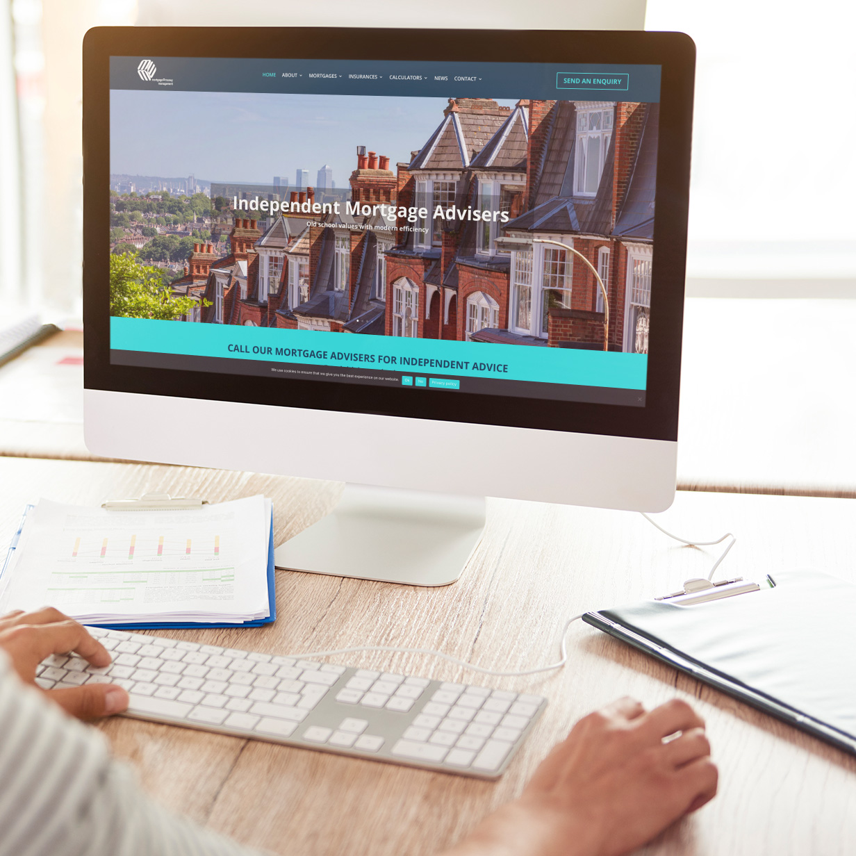 mortgage & money management website on desktop iMac