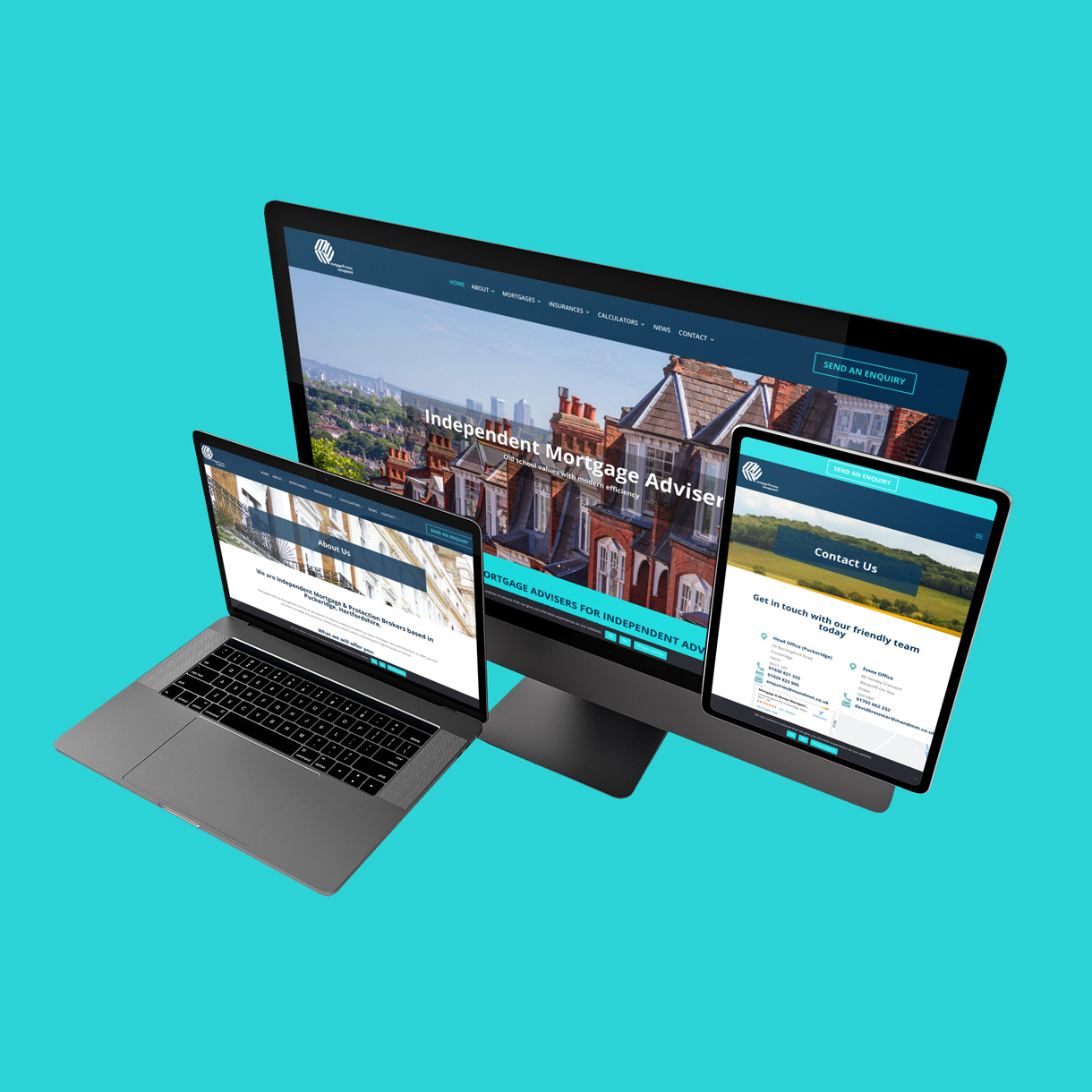 mortgage & money management website on multiple devices