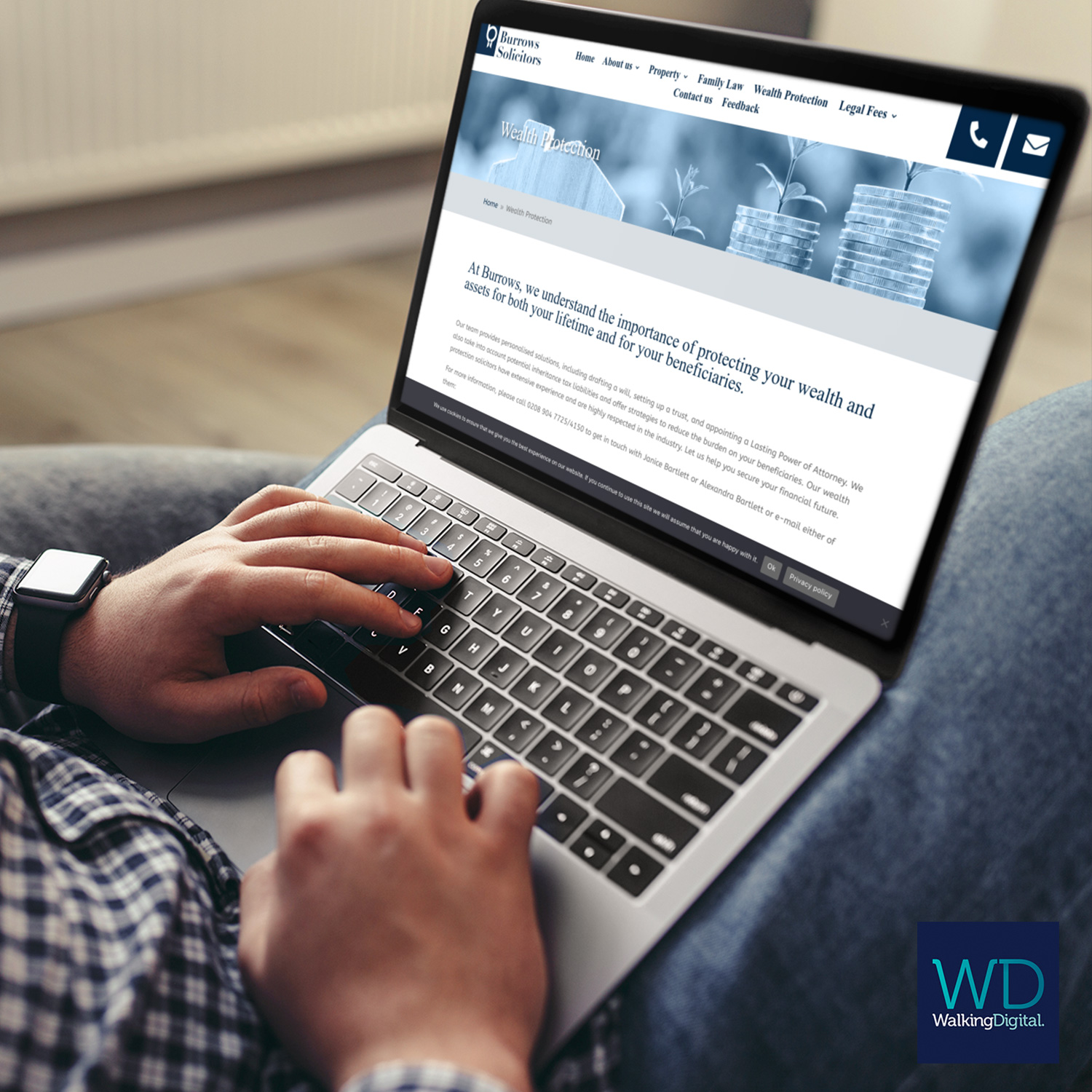 burrows-solicitors-mockup-of-a-man-using-a-macbook-at-home-square Burrows Solicitors website on a laptop