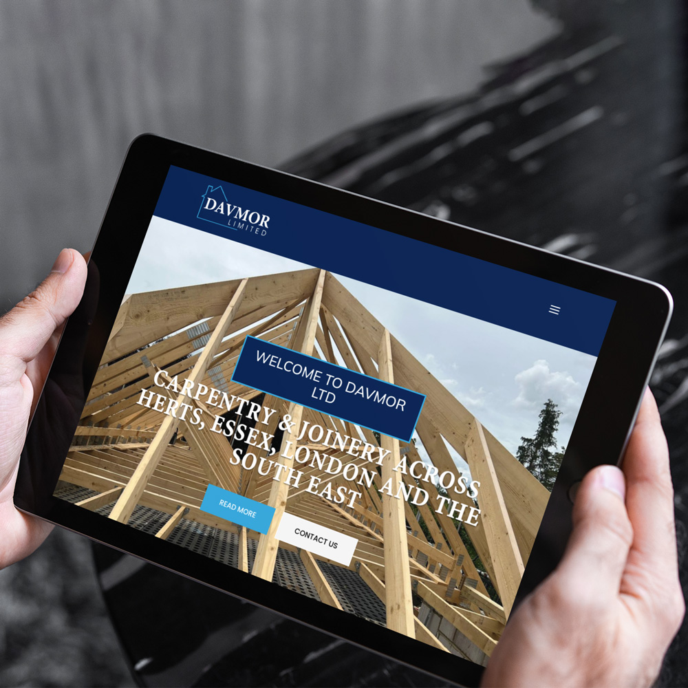 Davmor website tablet device