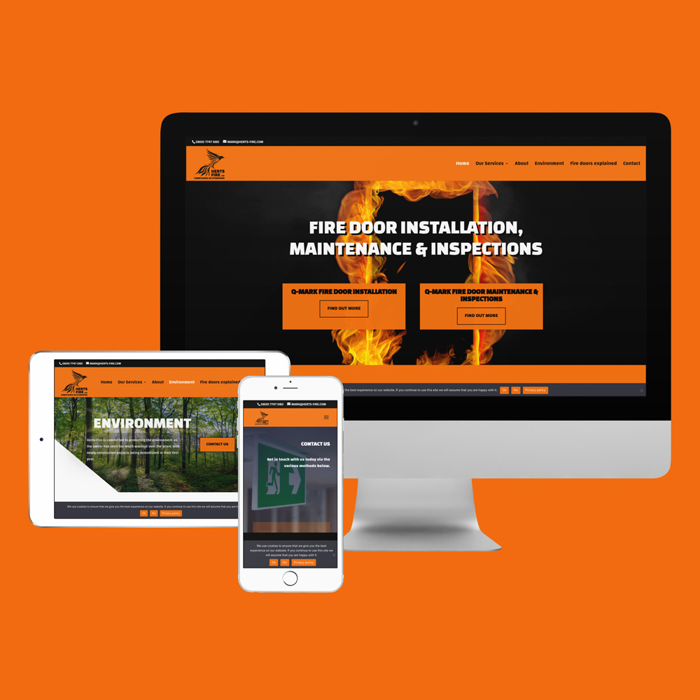 Herts Foire website reskin on a multiple devices