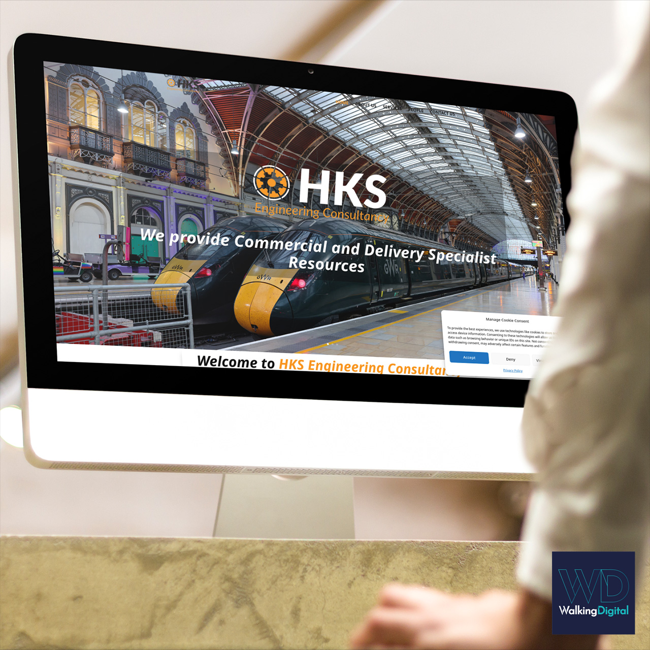 HKS Engineering Consultancy website on an iMac