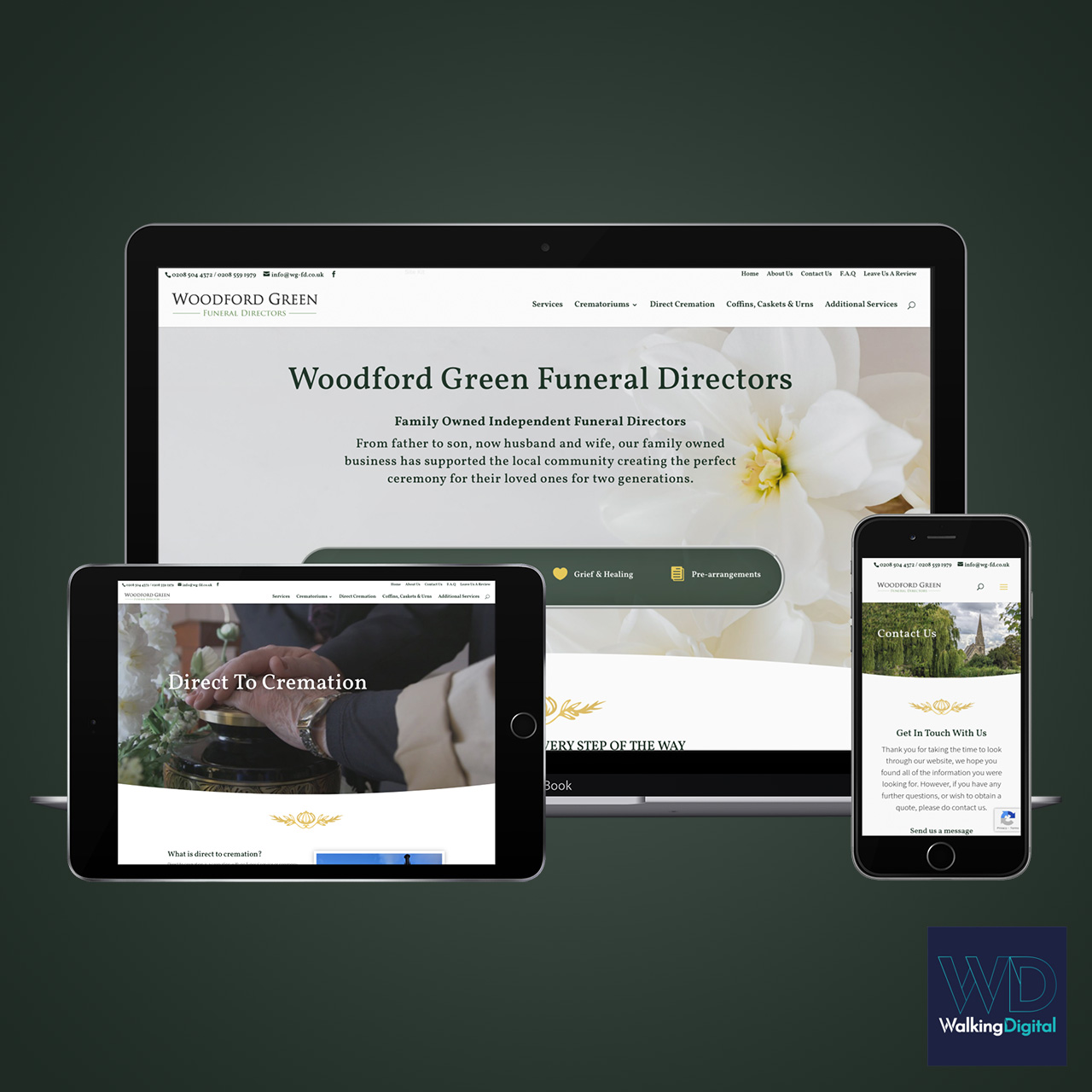 woodford green funeral directors website on multiple devices