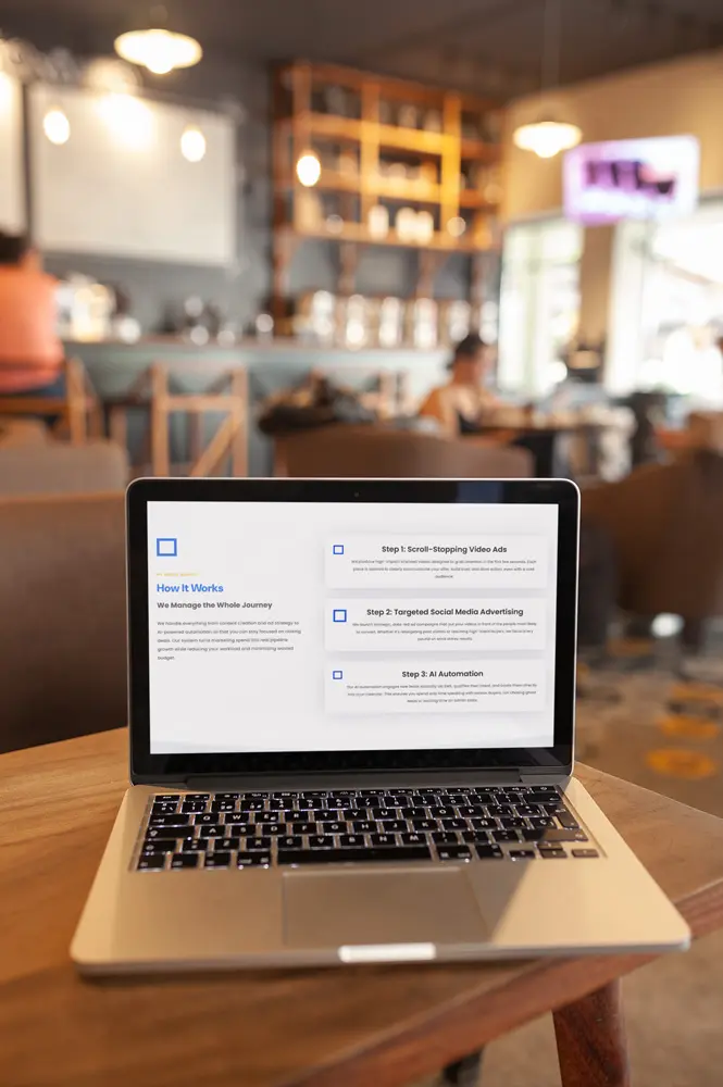 my media agency website on MacBook