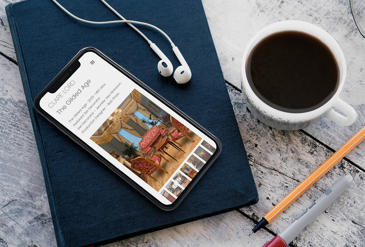 clare lord new website on phone device