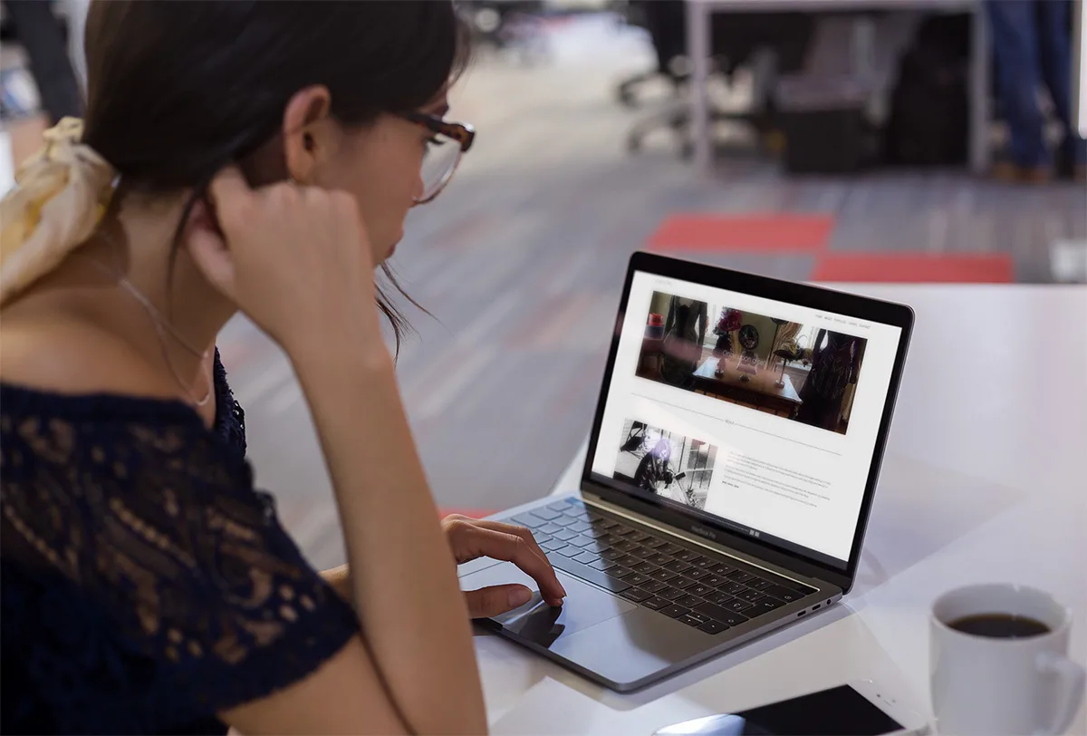 clare lord new website on laptop